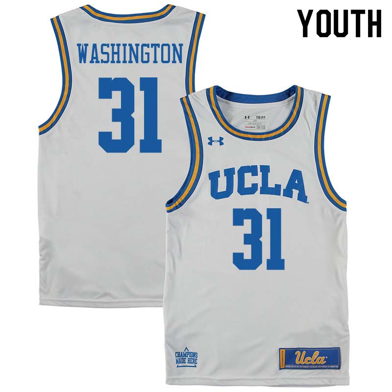 Youth #31 Richard Washington UCLA Bruins College Basketball Jerseys Sale-White